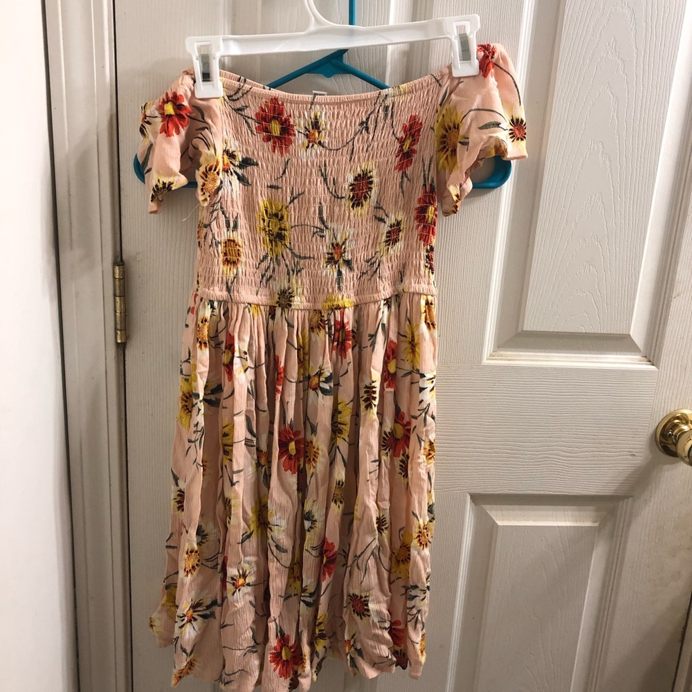 floral off the shoulder sun dress